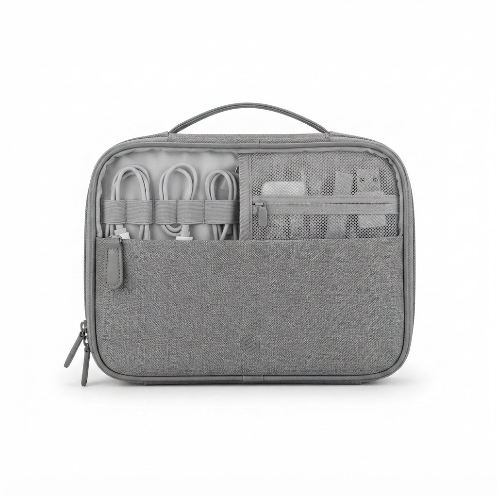 Tech Organiser Pouch (New Style) - grey - Meru Trophy corporate gifting