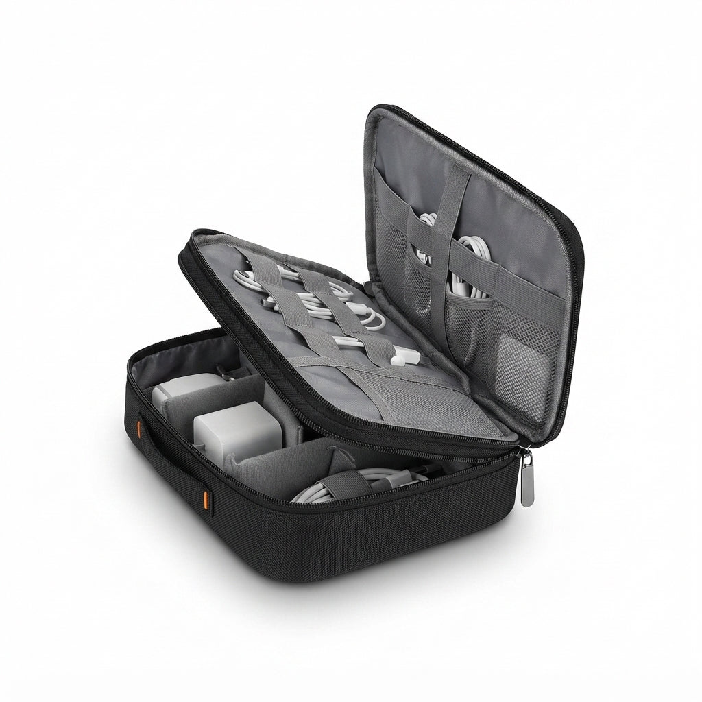 Tech Organiser Pouch (New Style) - black - Meru Trophy corporate gifting