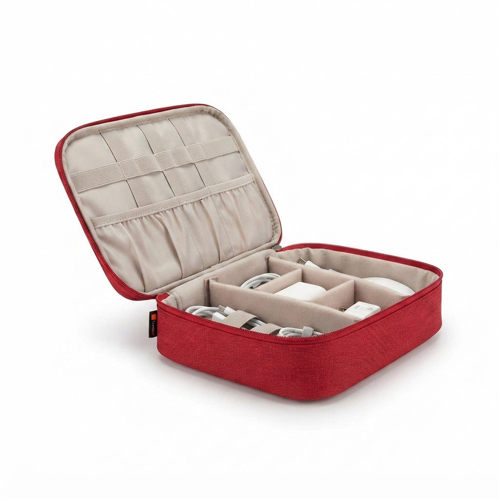 Tech Organiser Pouch (New Style) - red - Meru Trophy corporate gifting