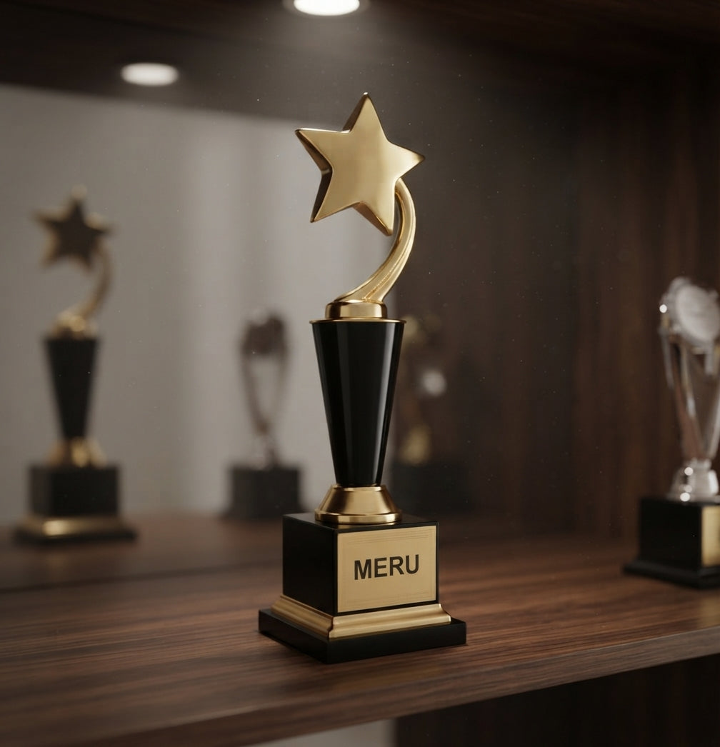 Gold Star Trophy Custom Awards and Recognition Trophies 4153 alternate view - Meru Trophy
