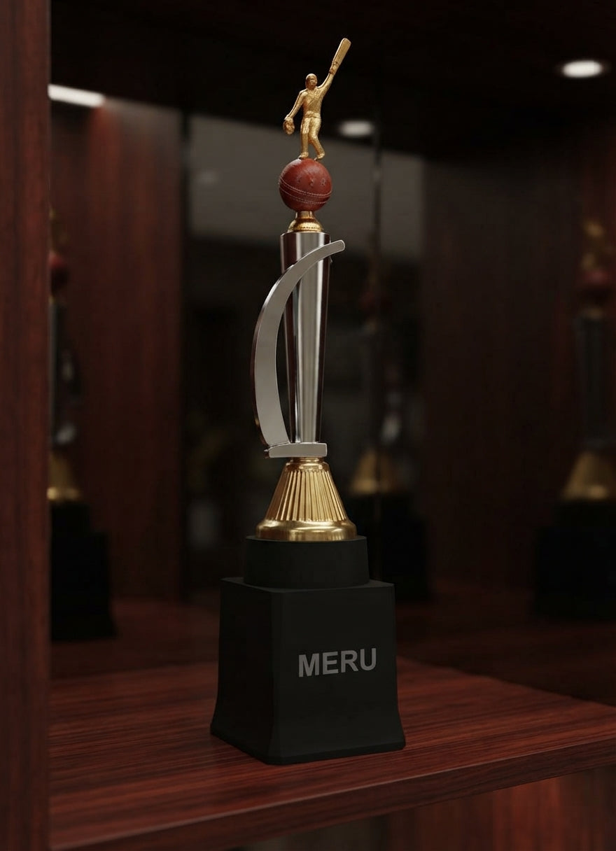 Cricket Batsman Metal Trophy Sports Award 957 alternate view - Meru Trophy