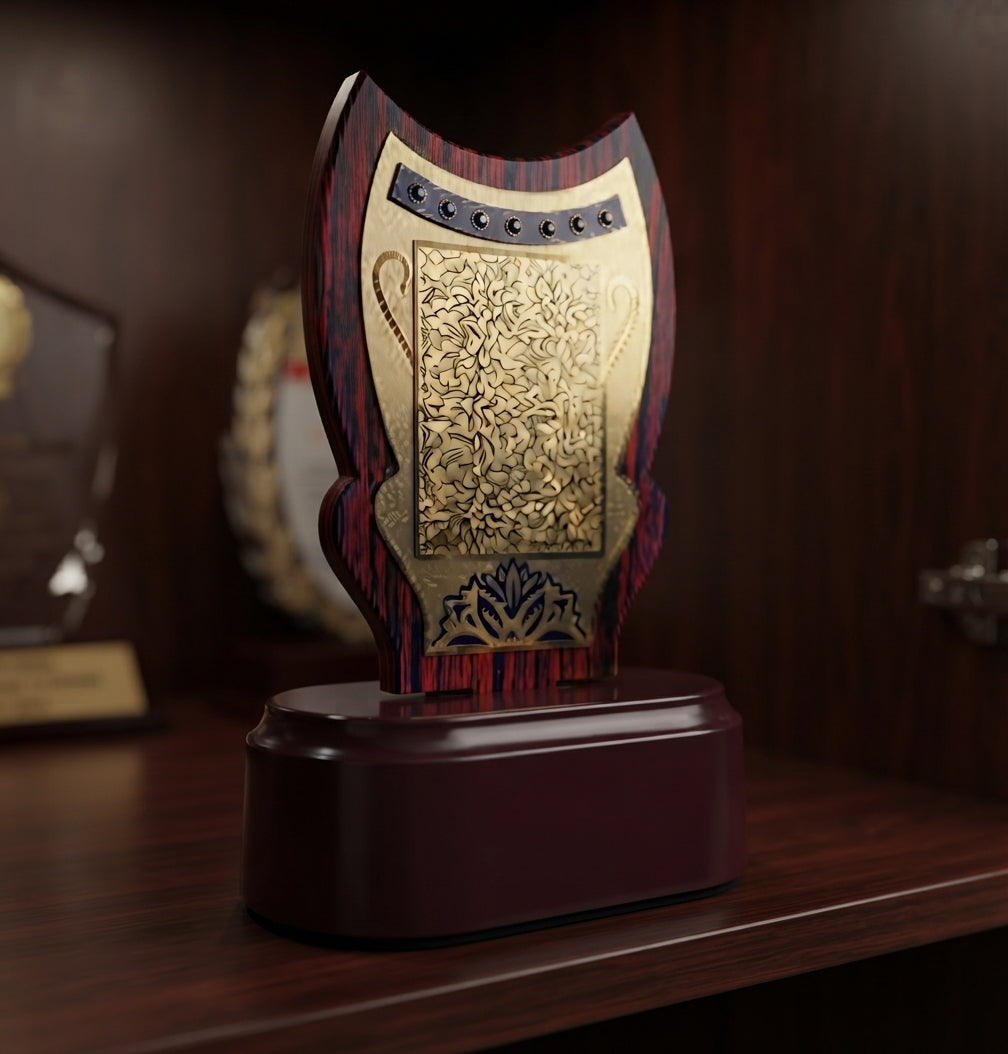 Wooden Mementos Corporate Recognition Awards Trophy EC 110 alternate view - Meru Trophy