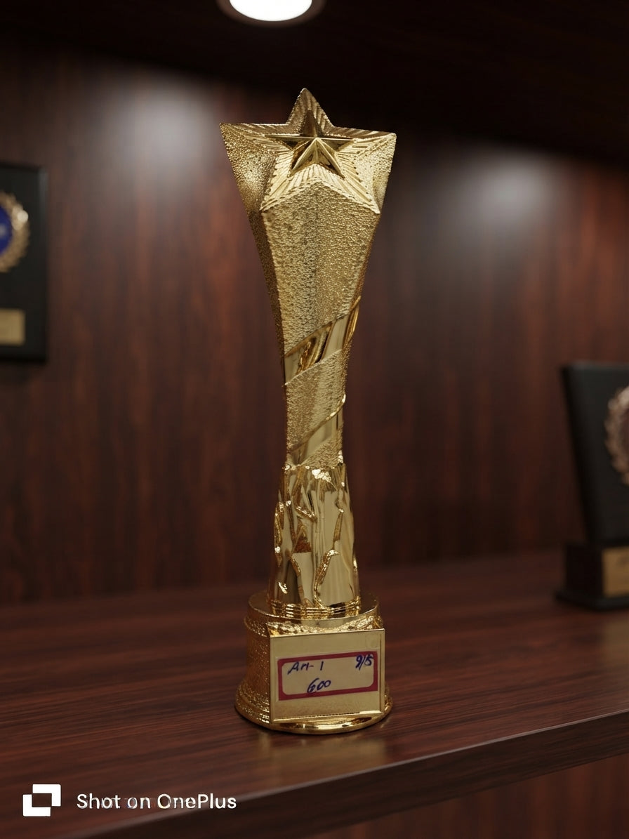 Premium Star Trophy - Corporate Awards & Recognition - Gold Achievement Award AM 1 alternate view - Meru Trophy