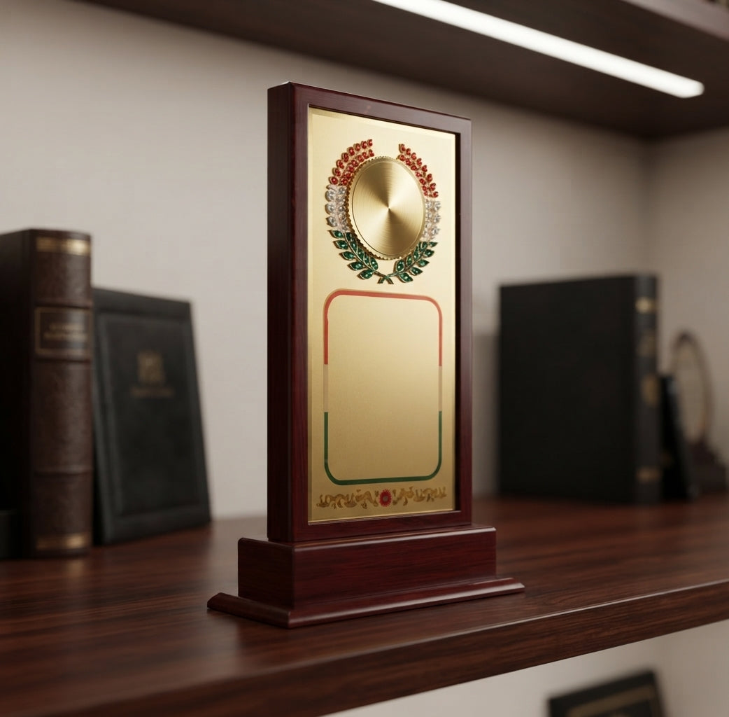 Wooden Memento Recognition Award Trophy - Custom Trophies 729 alternate view - Meru Trophy