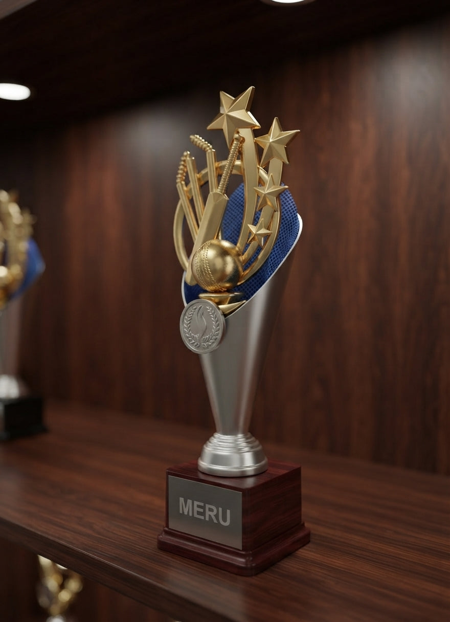 Custom Acrylic Sports Trophy with Gold Accents 7-157 alternate view - Meru Trophy