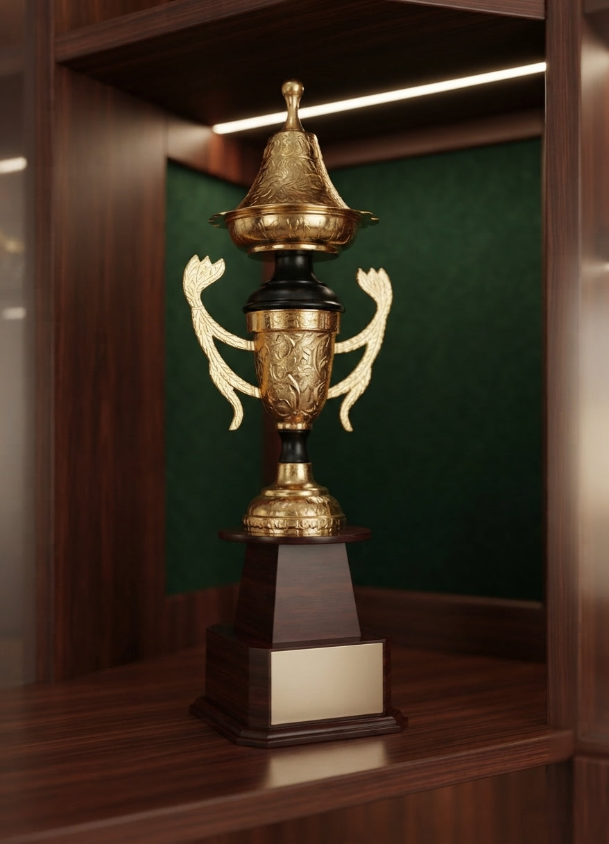 Metal Trophy Corporate Award Athletic Medals gold black metal trophy as 940 black alternate view - Meru Trophy