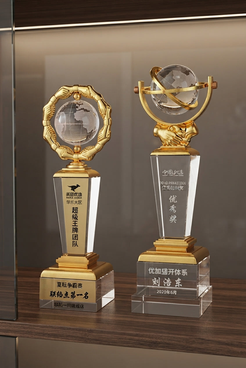 Crystal Trophies for Recognition Awards CST-113 alternate view - Meru Trophy