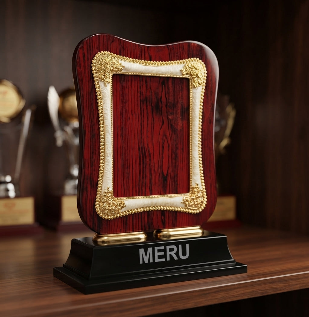 Wooden Memento Award Plaque - Custom Recognition Awards CP44 alternate view - Meru Trophy