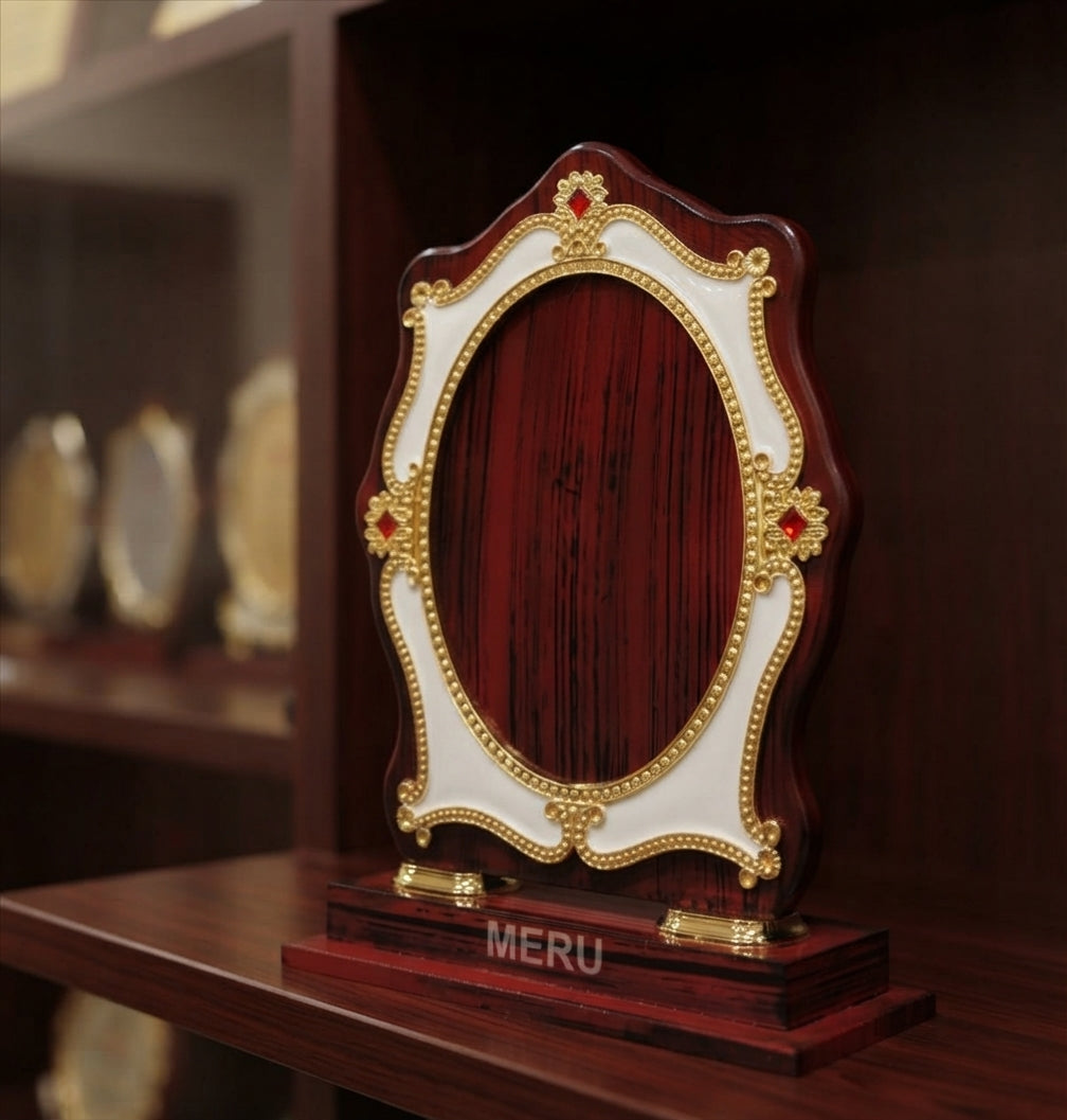 Elegant Wooden Memento Trophy with Gold Detailing 3144 alternate view - Meru Trophy