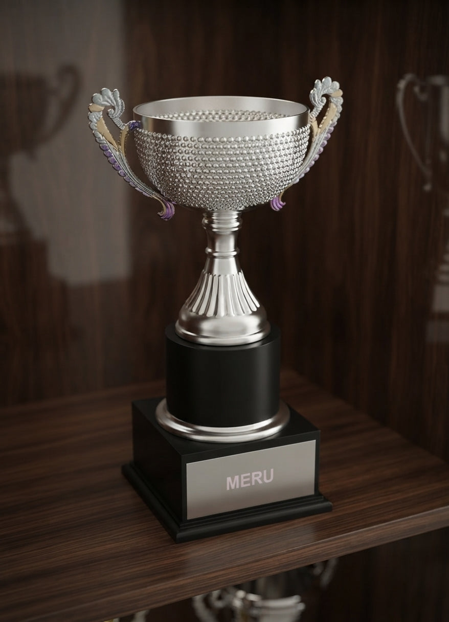 Silver Metal Cup Trophy - Achievement Awards275GH alternate view - Meru Trophy