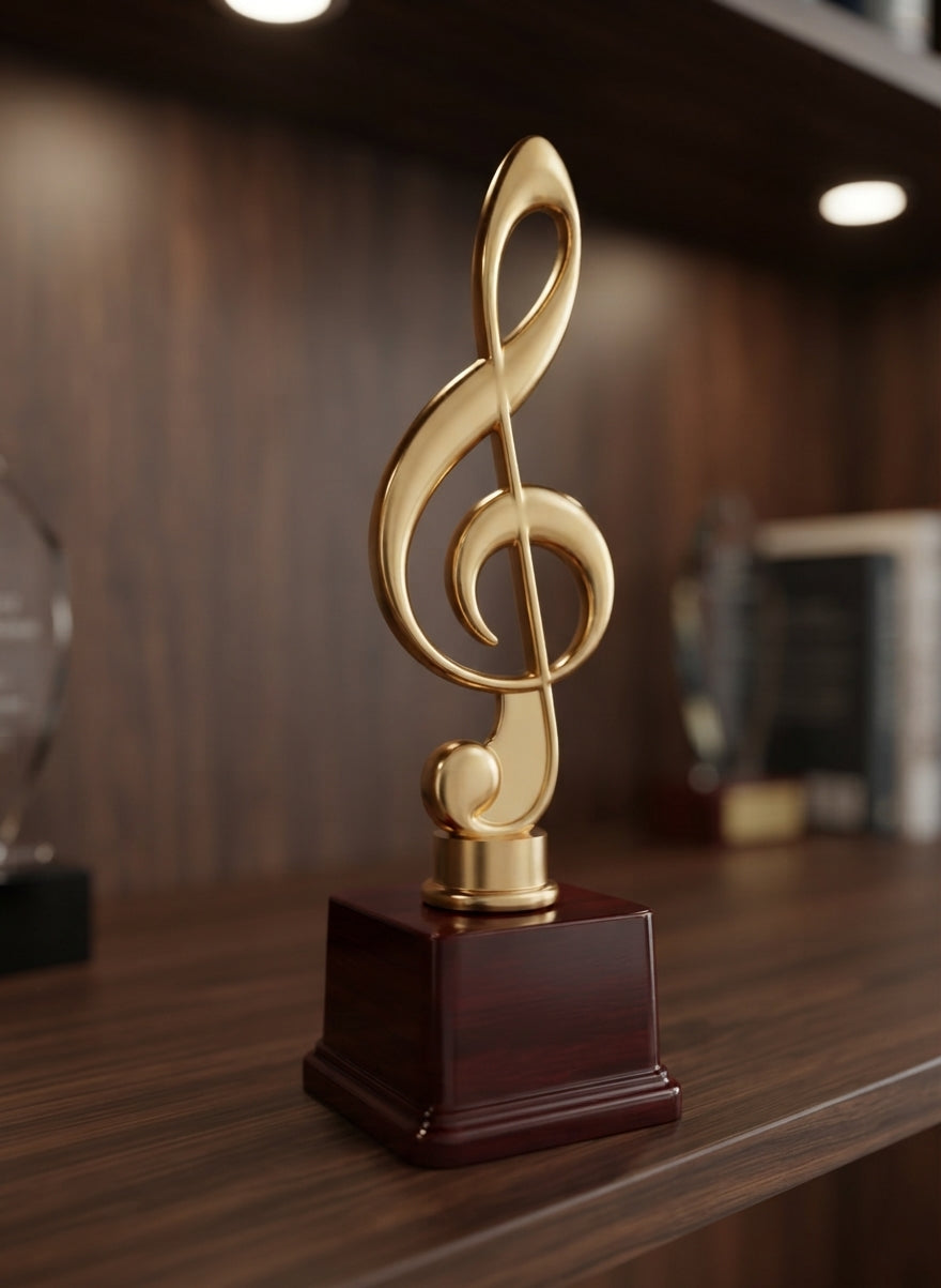Musical Achievement Trophy - Fiber Trophy - Custom Award alternate view - Meru Trophy