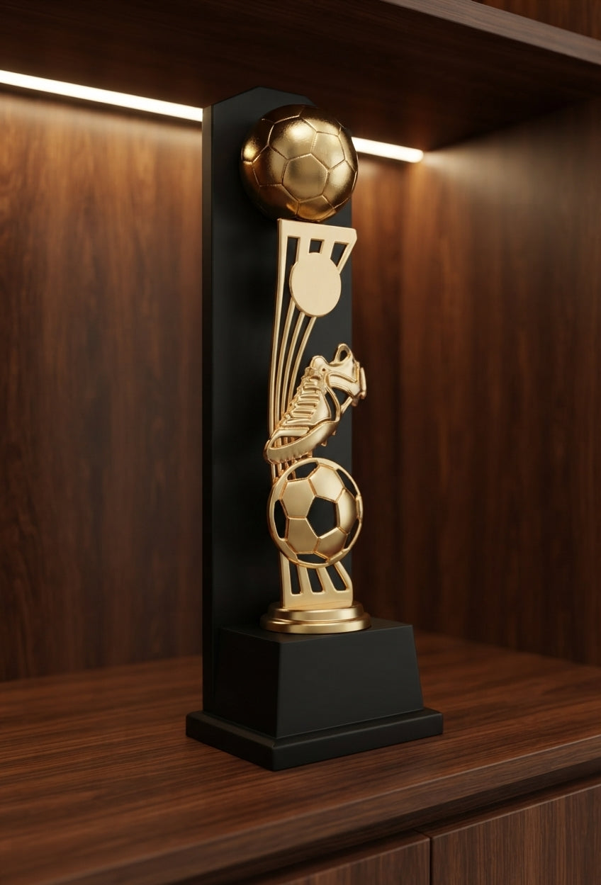 Premium Football Trophy Award Gold Accents 2039 f alternate view - Meru Trophy