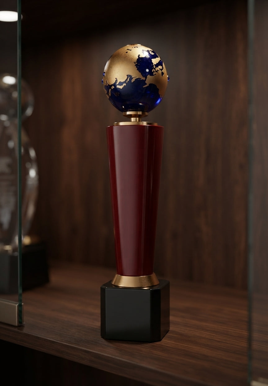 Premium Globe Trophy Award Custom Corporate Trophy 2228 alternate view - Meru Trophy