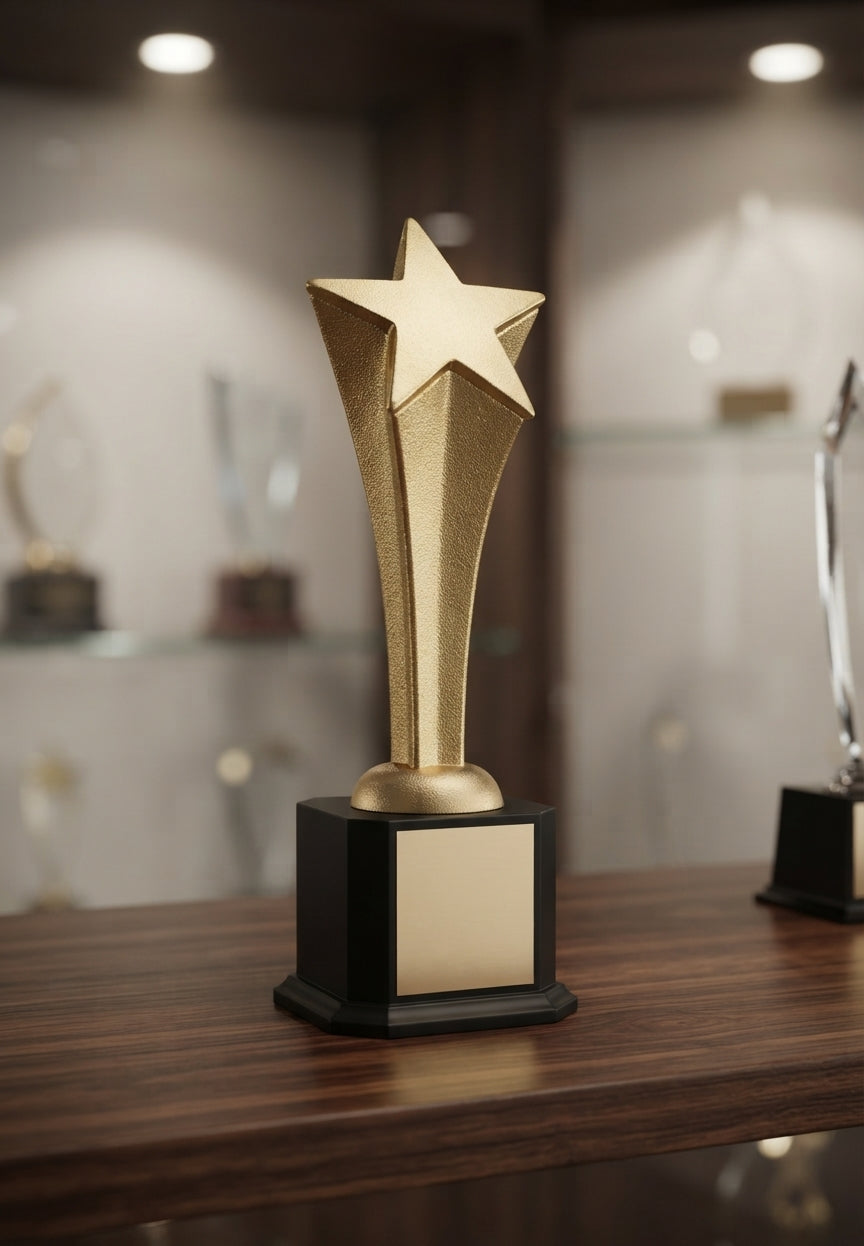 Gold Star Trophy Award 163 alternate view - Meru Trophy