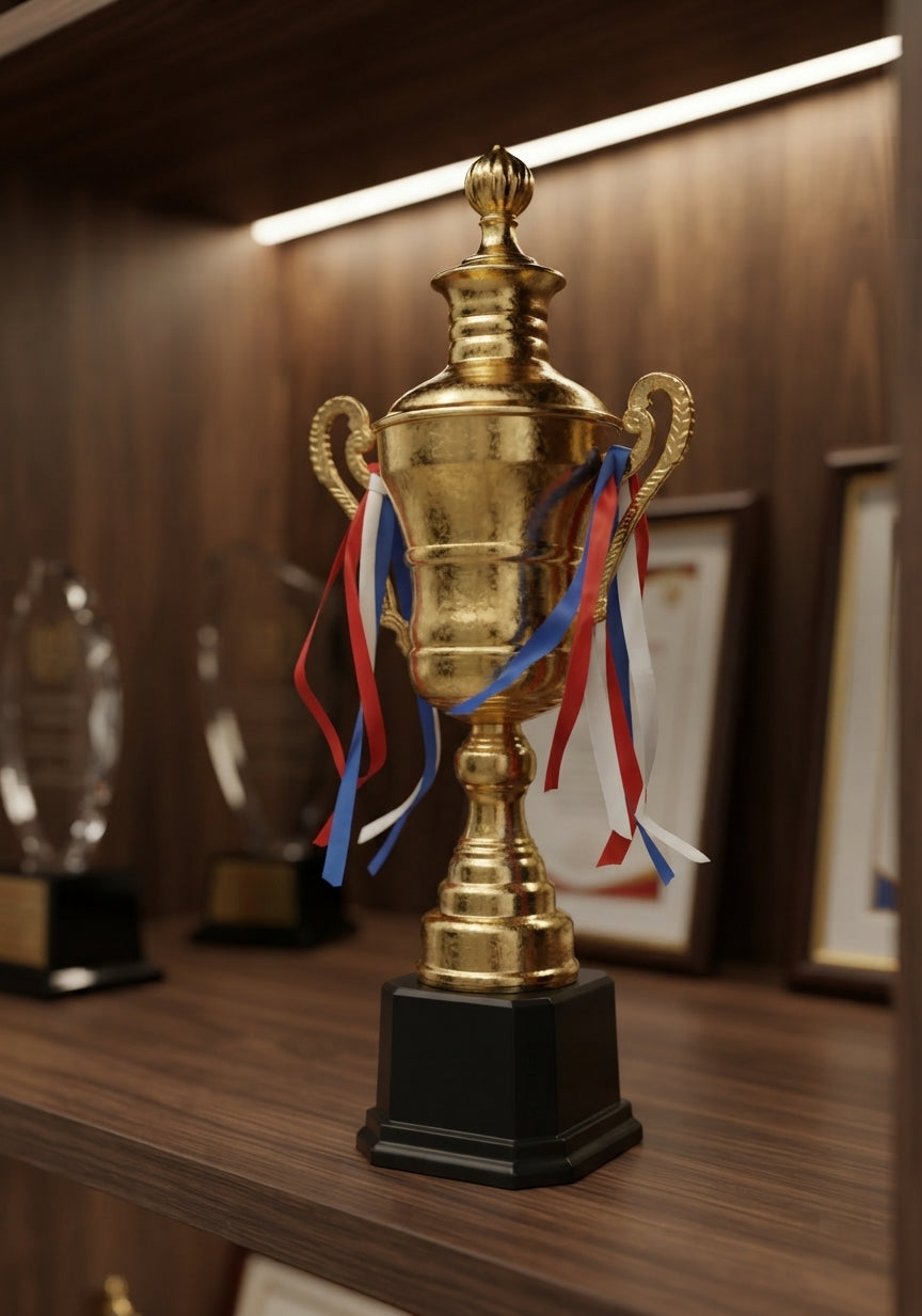 Gold Trophy Cup: Metal Sports Trophies and Awards 1063 alternate view - Meru Trophy