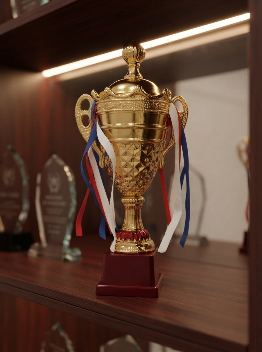 Gold Metal Trophy Cup Award Achievement Recognition 133 - Corporate & Sports alternate view - Meru Trophy
