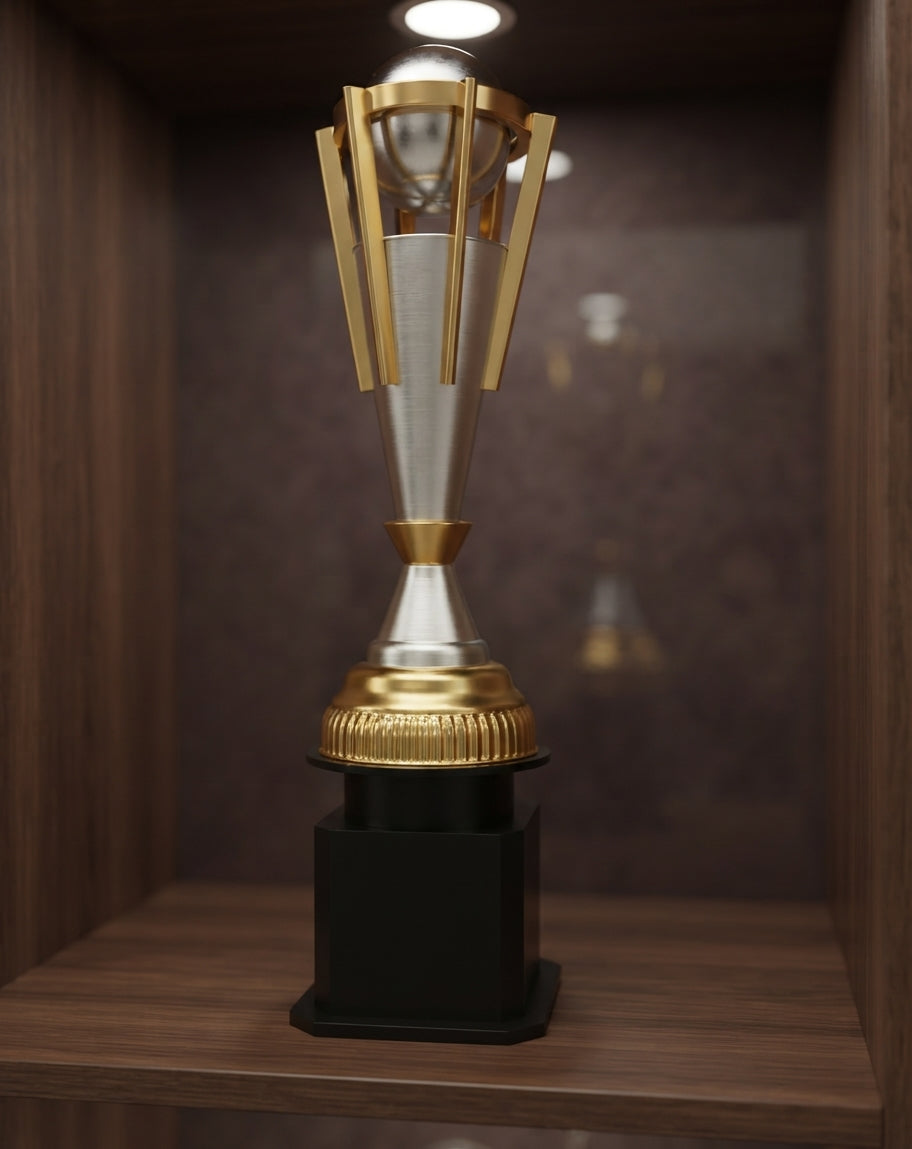 Gold and Silver Achievement Trophy AS 2015 - Custom Sports Awards alternate view - Meru Trophy