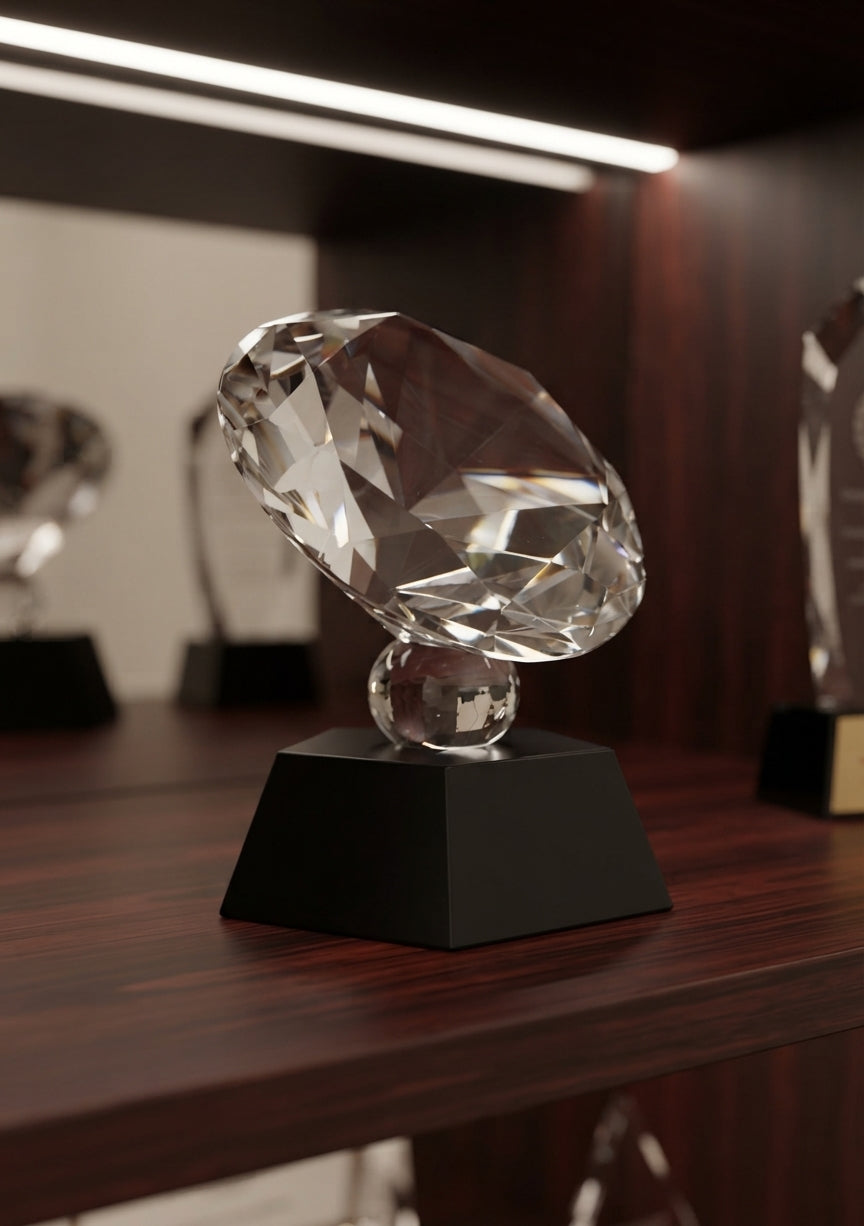 Brilliant Cut Crystal Trophy crystal awards CST 128 - Premium Awards alternate view - Meru Trophy
