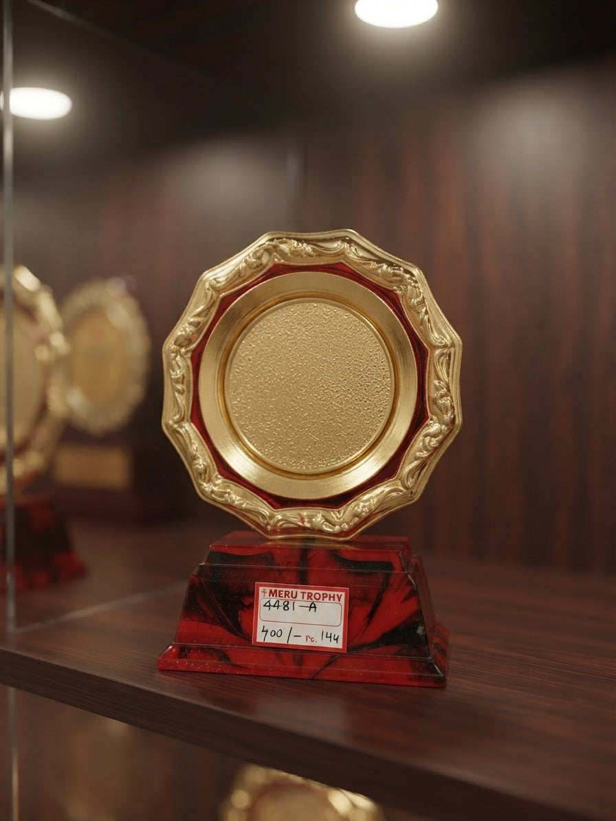 4481 Premium Gold Octagonal Plaque Achievement Award Meru Trophy 4481 alternate view - Meru Trophy