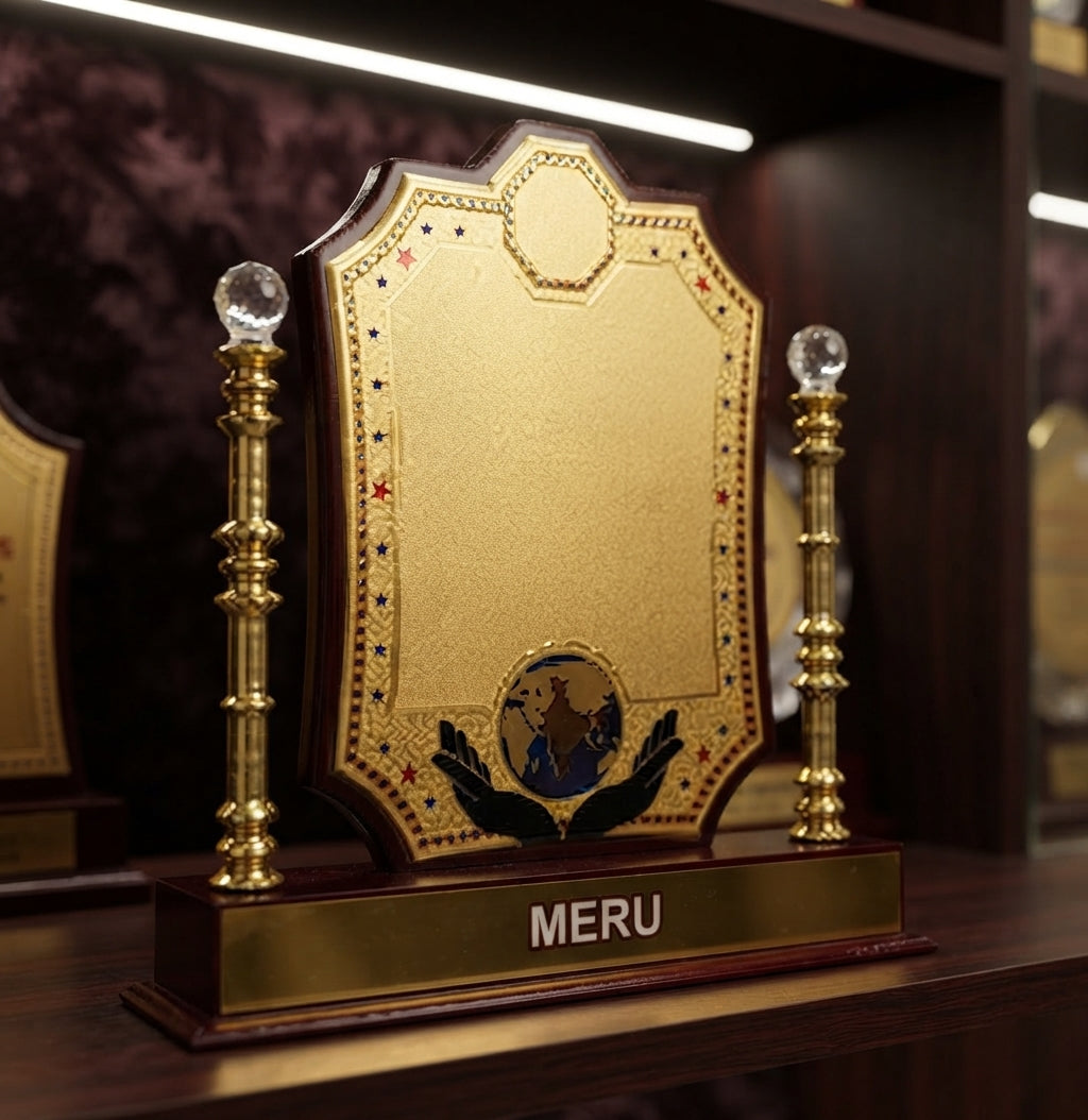 Wooden Memento Award Trophy - Unique Recognition Awards 2537 alternate view - Meru Trophy