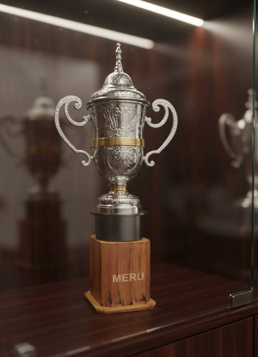Premium Silver & Gold Metal Trophy Award Ring-Cup-Silver-1 alternate view - Meru Trophy