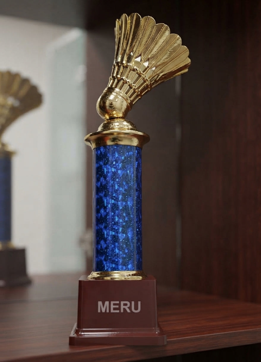 Badminton Trophy Victory Award LP35 alternate view - Meru Trophy