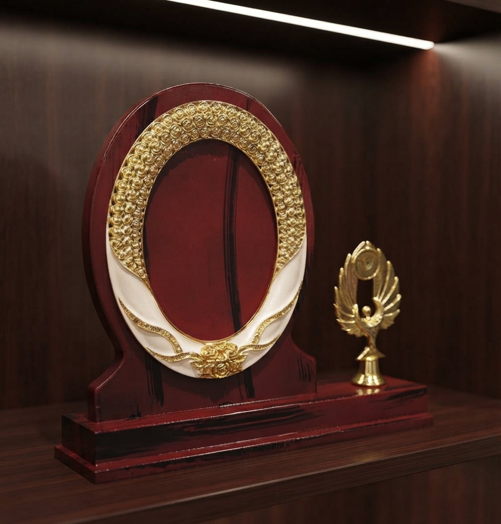 Custom Wooden Trophy Award Memento - Rustic Elegance 3138 alternate view - Meru Trophy