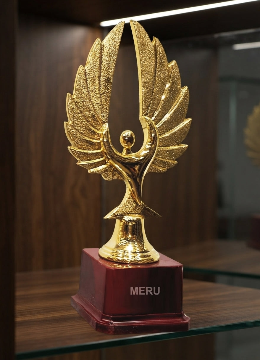Gold Winged Victory Trophy 6152 alternate view - Meru Trophy