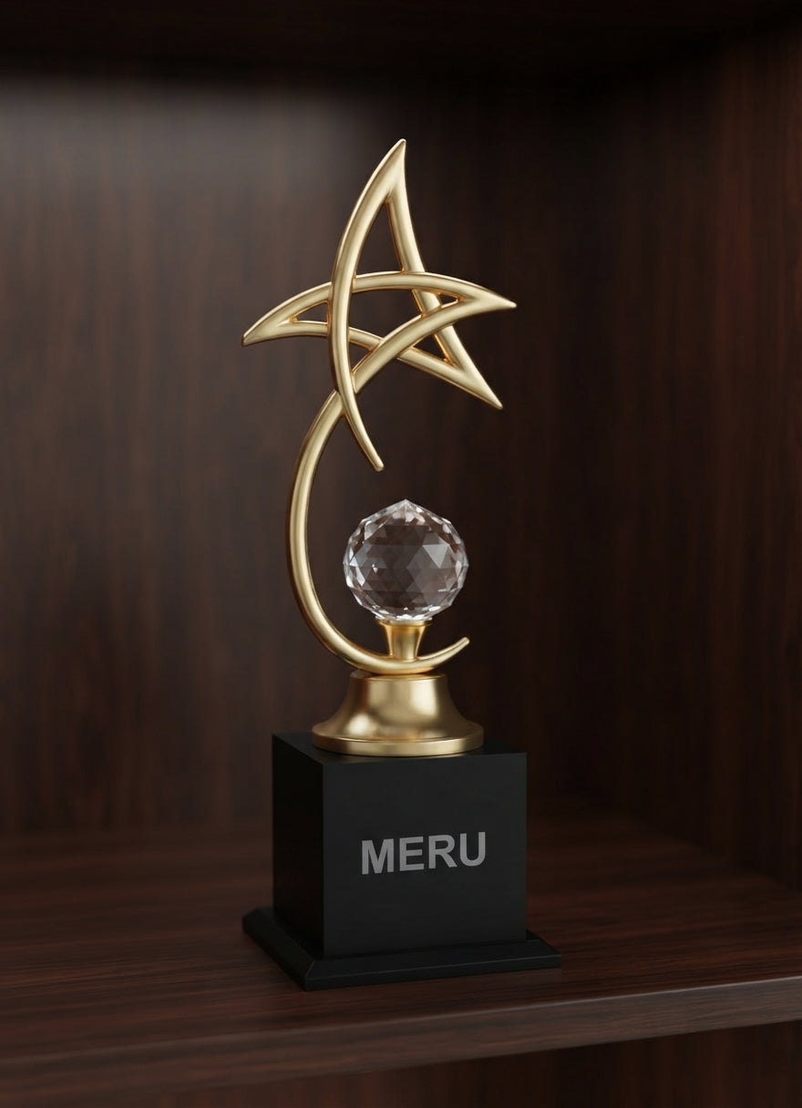 Star Award Trophy Crystal Awards 652 alternate view - Meru Trophy
