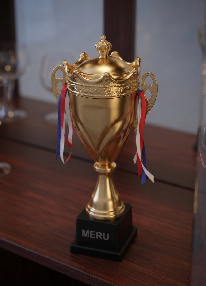 Gold Metal Trophy Cup Sports Award Corporate Award  1809 alternate view - Meru Trophy