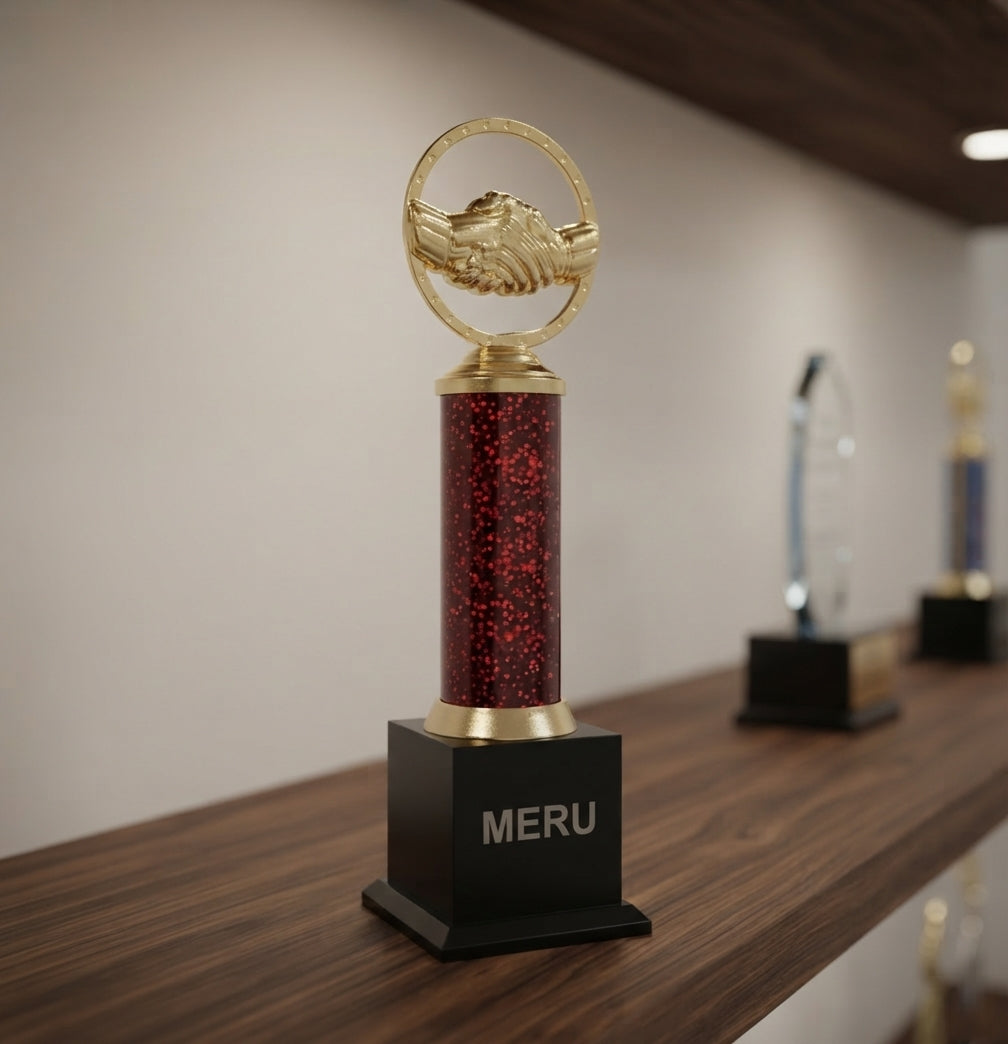 Premium Partnership Handshake Trophy 581 alternate view - Meru Trophy