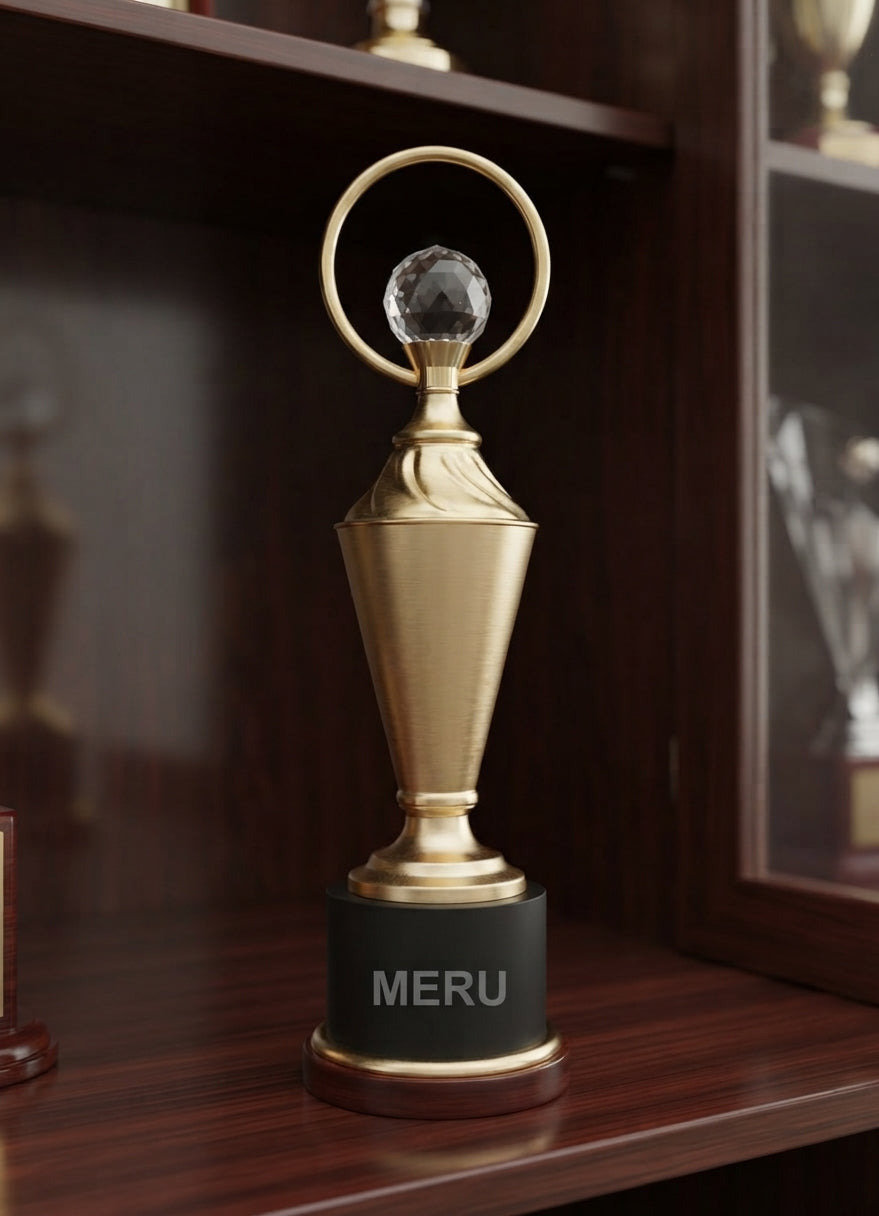 Premium Gold Crystal Award Trophy 4160 alternate view - Meru Trophy