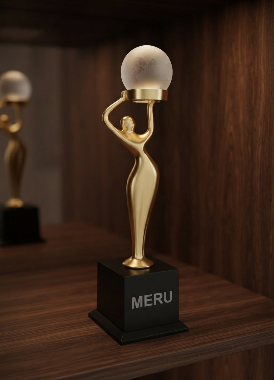 Gold Achievement Globe Trophy 649 alternate view - Meru Trophy
