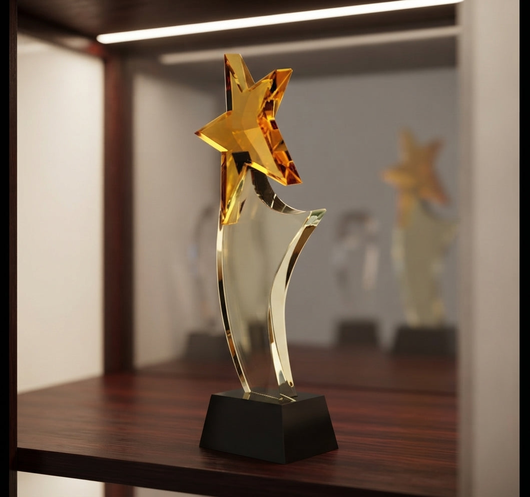 Crystal Star Trophy CST 30 - Premium Crystal Awards alternate view - Meru Trophy