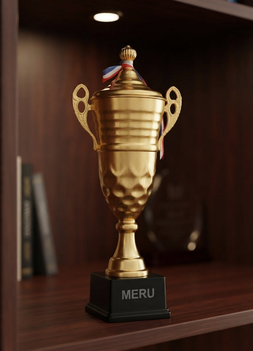 Gold Metal Cup Trophy Award 4022 alternate view - Meru Trophy
