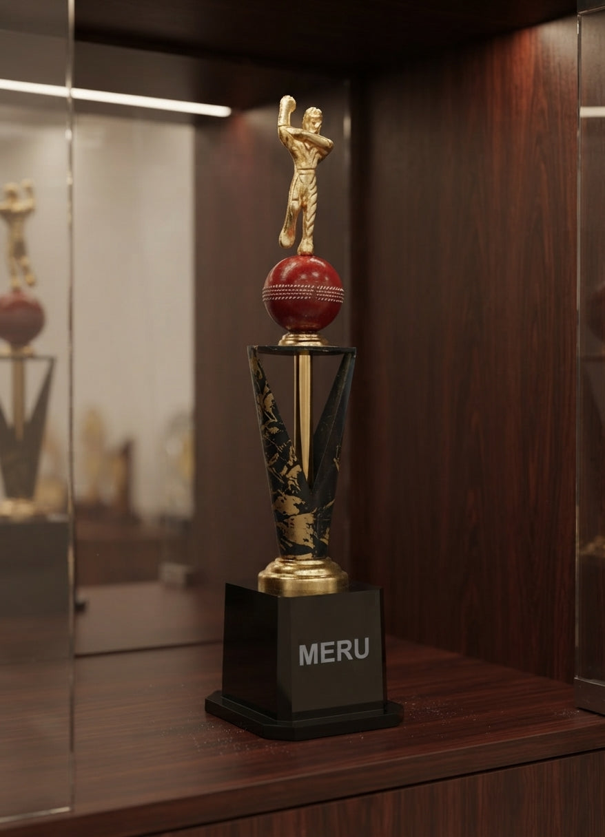 Cricket Trophy Award for Sports Recognition 593-B-1 alternate view - Meru Trophy