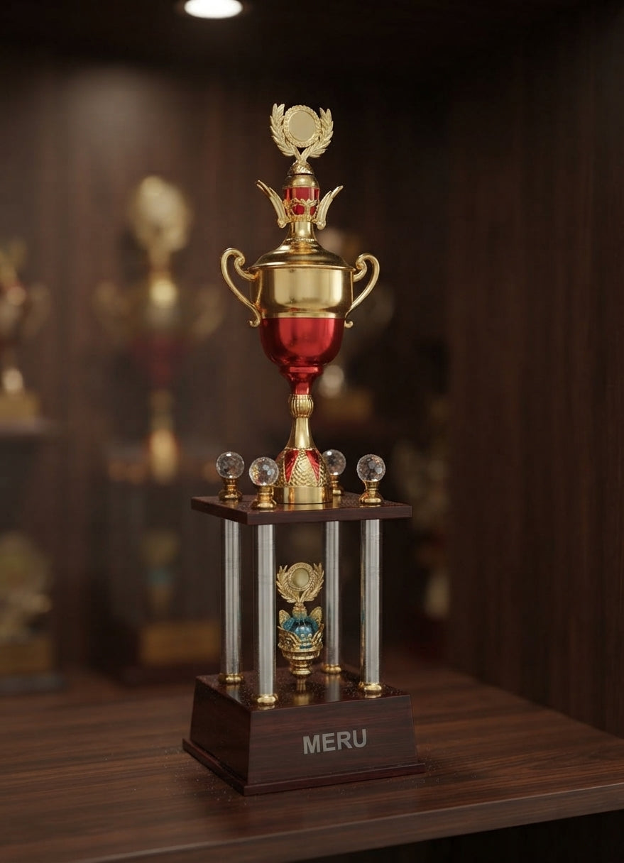 Elegant Metal Cup Trophy 4927 alternate view - Meru Trophy