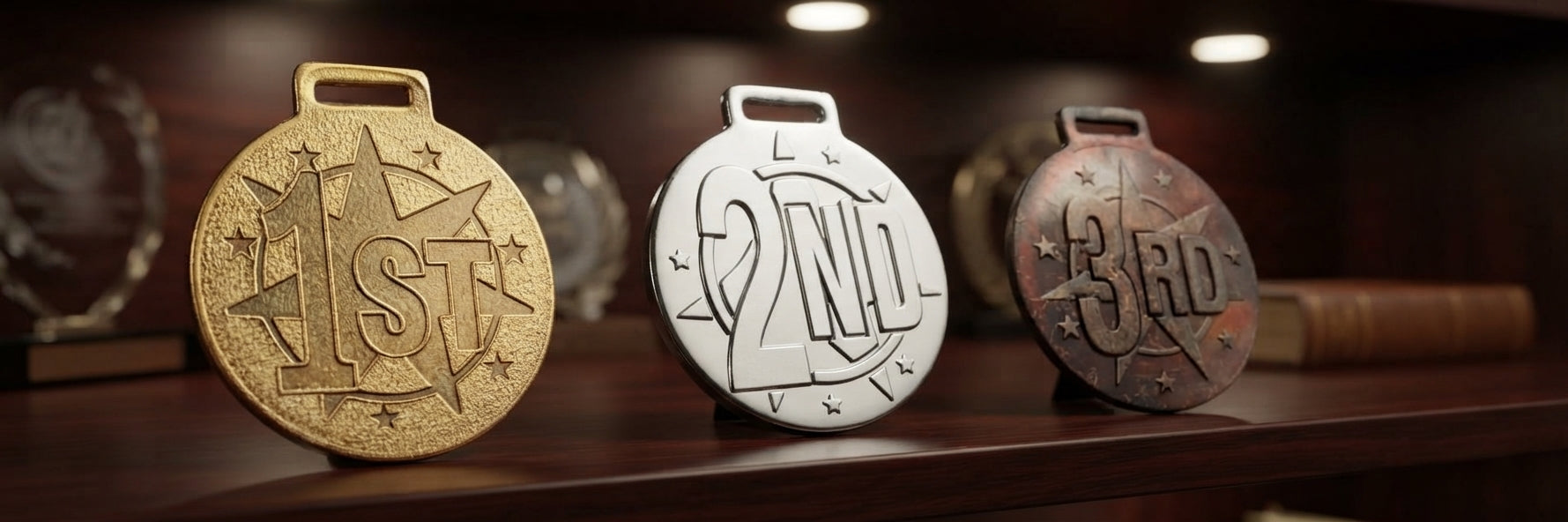 Gold Silver Bronze Medals Trophies1st-2nd-3rd-50-Rs -1 - Athletic Medals & Recognition Awards alternate view - Meru Trophy
