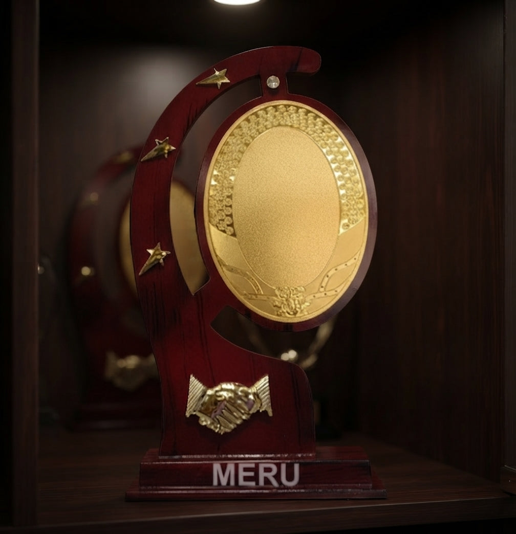 Wooden Memento Recognition Award Trophy - Custom Engraved Awards 4042 alternate view - Meru Trophy