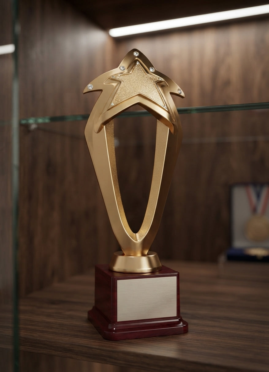 Gold Star Acrylic Achievement Trophy 211 alternate view - Meru Trophy