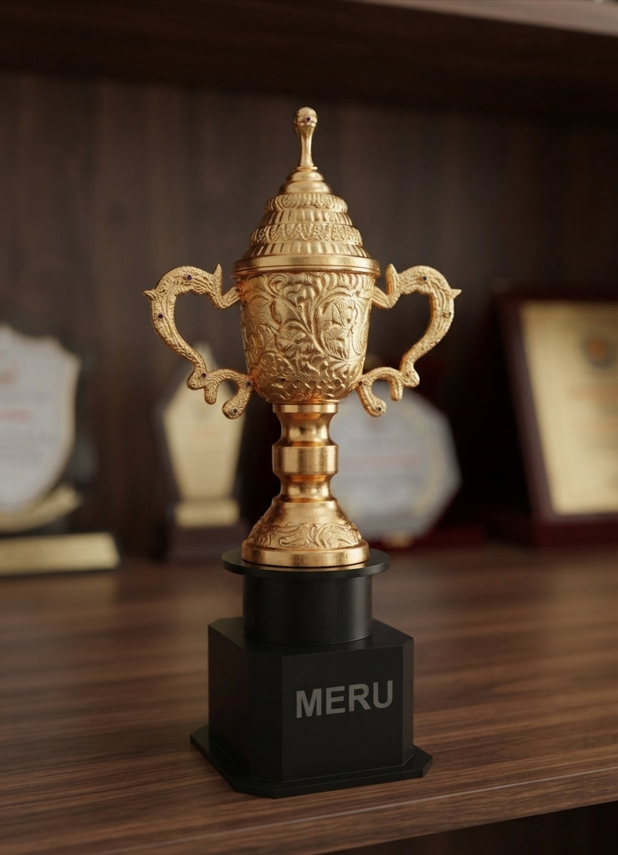 Metal Trophy Gold Metal Award Trophy AS 961 alternate view - Meru Trophy