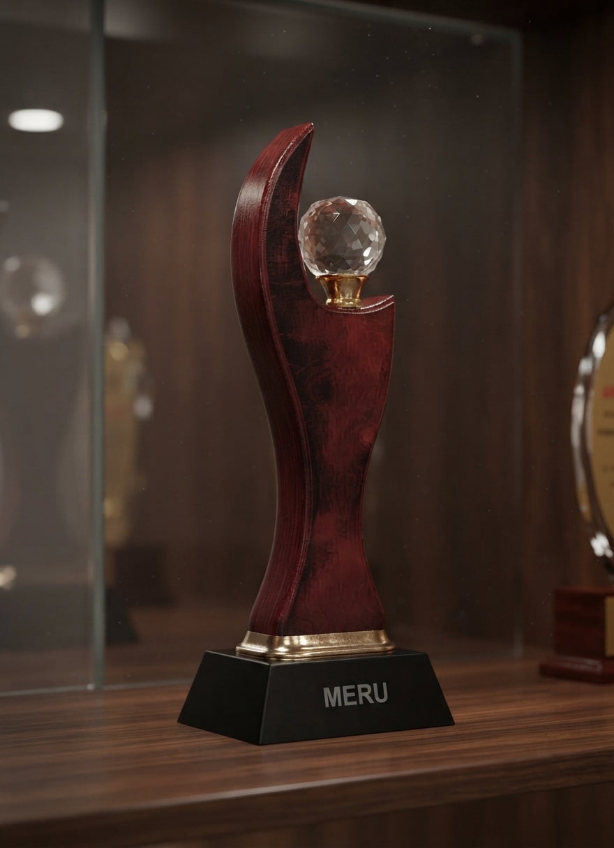 Elegant Crystal Trophies for Recognition  4015 alternate view - Meru Trophy