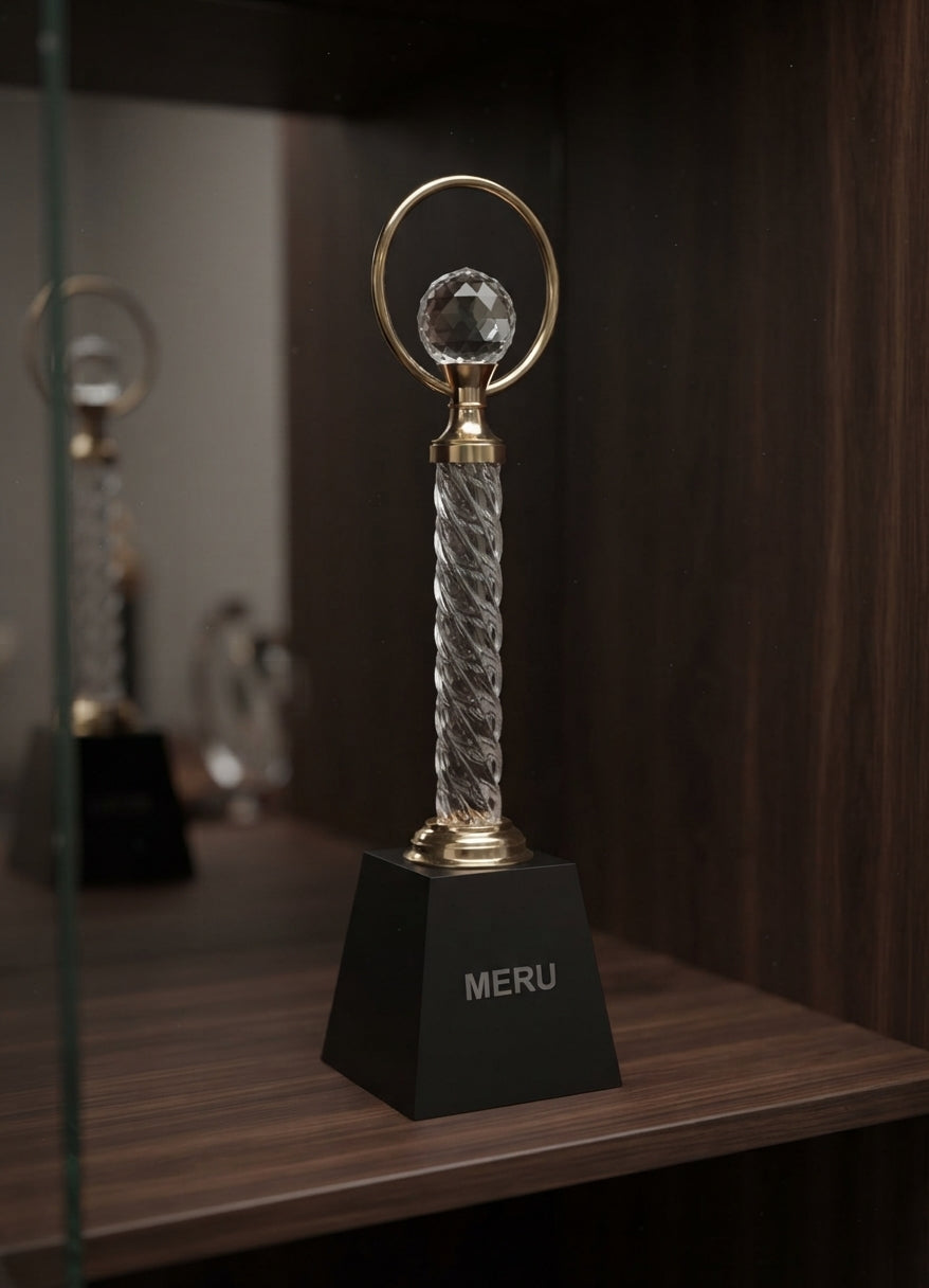 Crystal Achievement Trophy JH89 alternate view - Meru Trophy