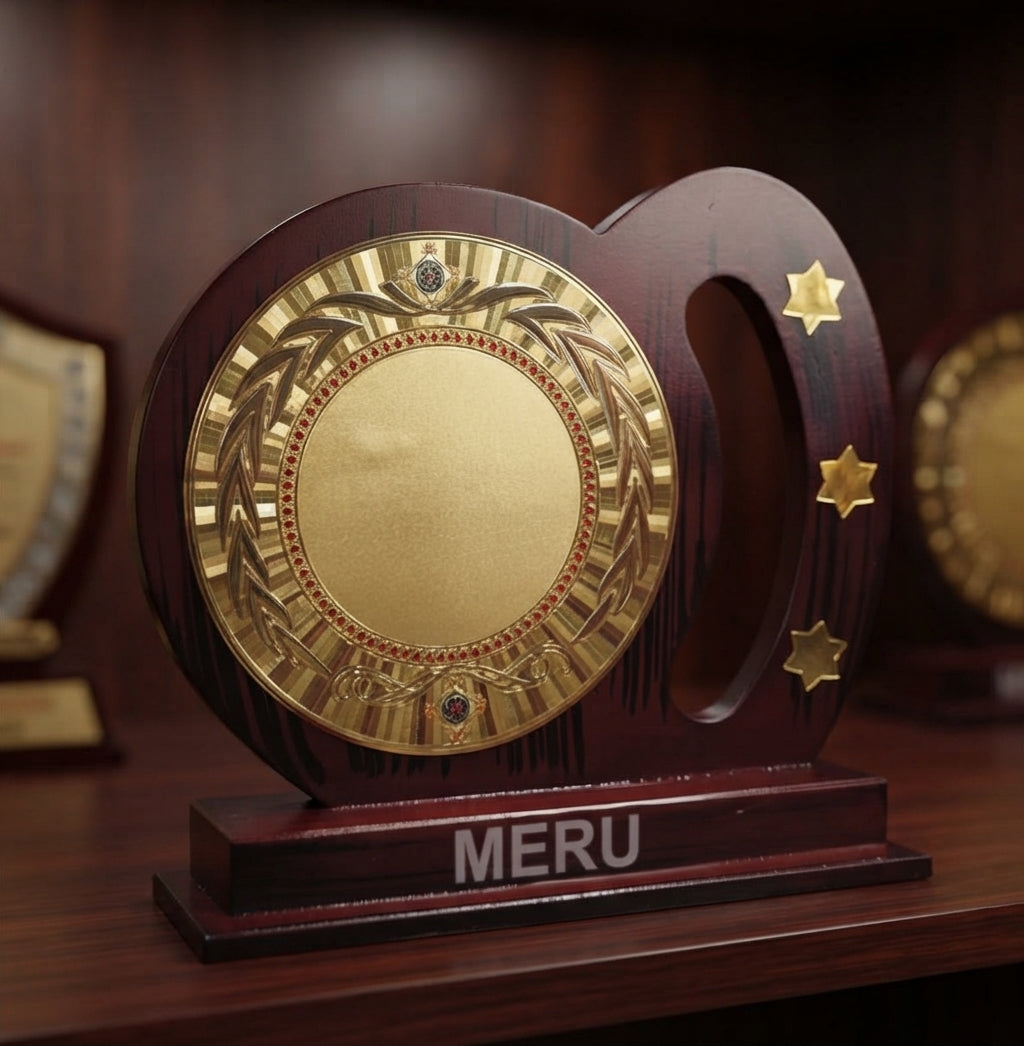 Wooden Award Memento Corporate Trophy wooden award memento 3186 alternate view - Meru Trophy