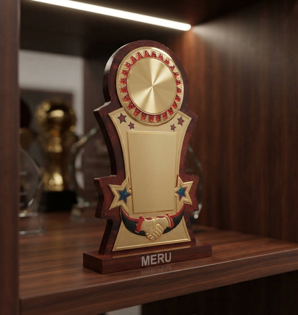Custom Wooden Award Trophy for Recognition Events - Unique Awards 733 alternate view - Meru Trophy