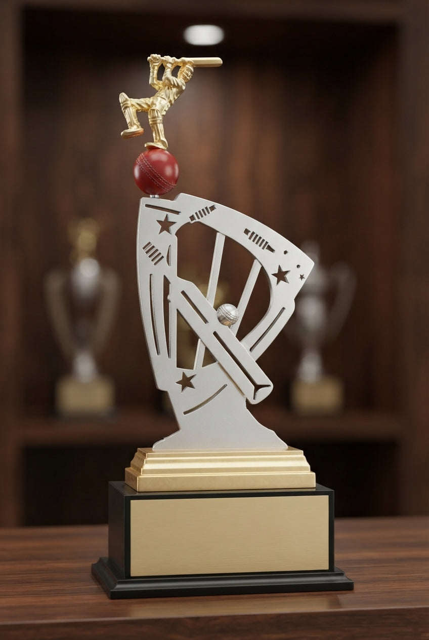 Cricket Trophy - Custom Sports Awards AS990 - Metal Sports Trophies alternate view - Meru Trophy