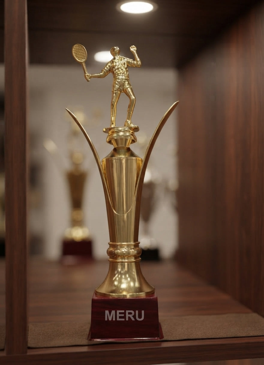 Gold Tennis Trophy Award Custom Medals  6932 alternate view - Meru Trophy