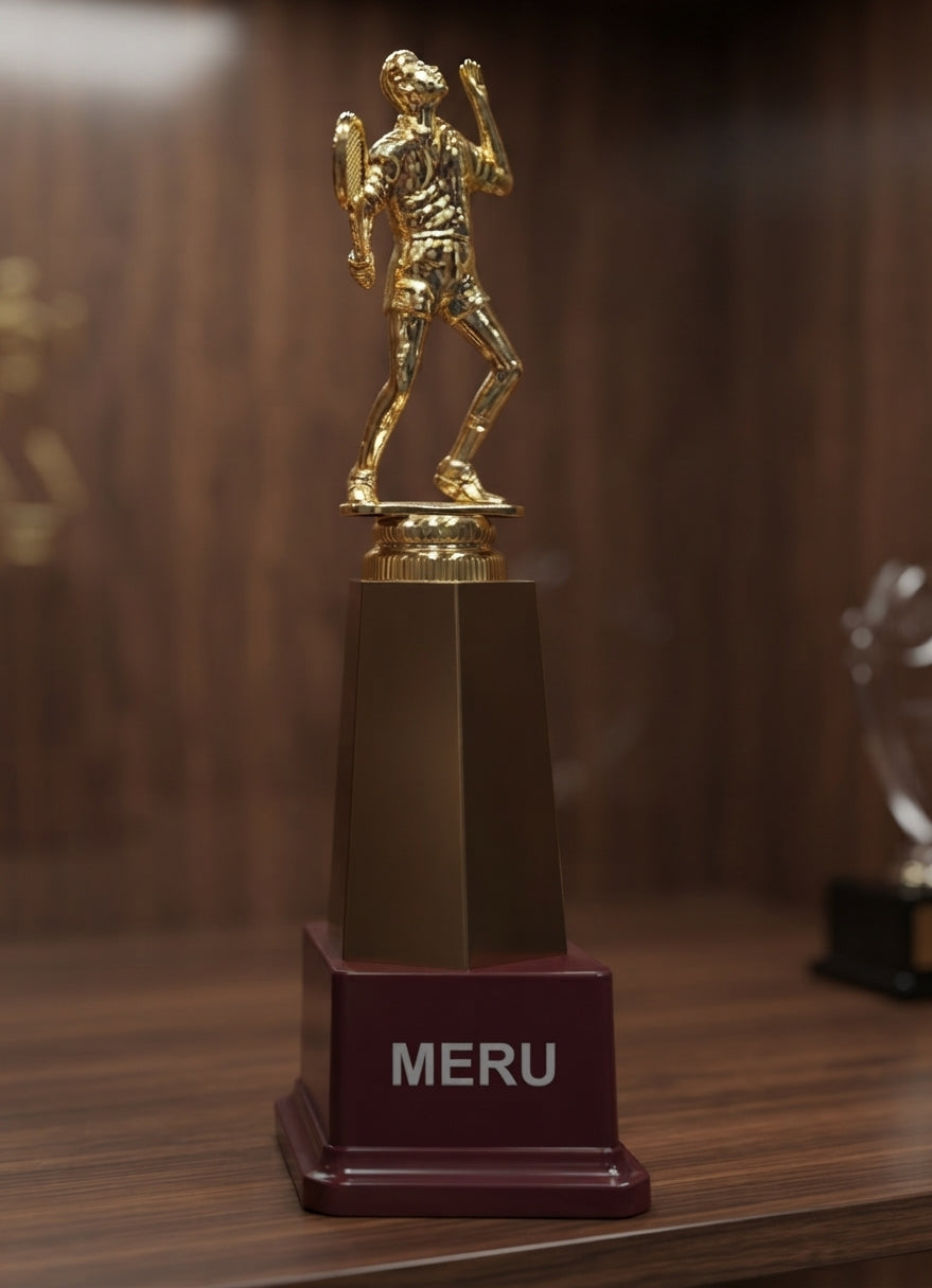 Badminton Sports Trophy Gold Medal of Achievement PL 32 1 alternate view - Meru Trophy