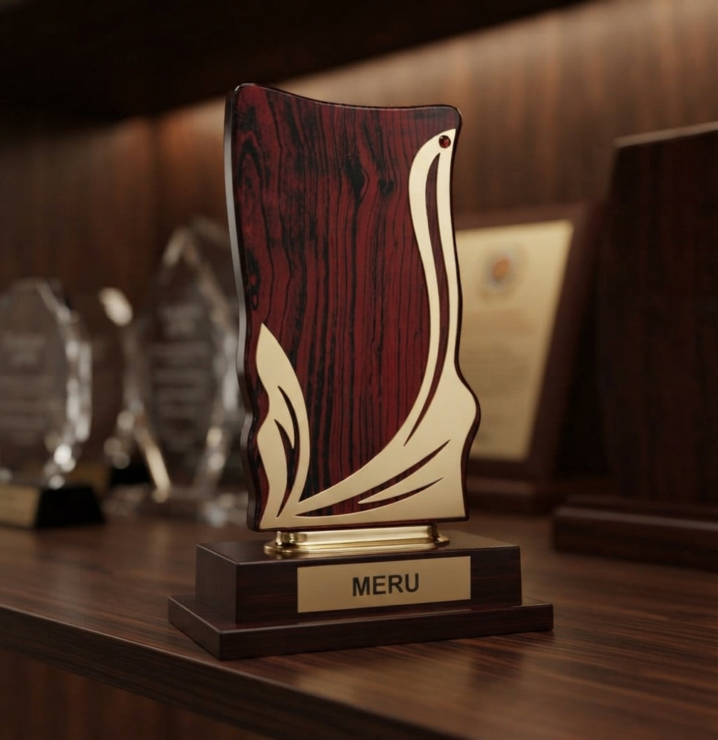 Elegant Wooden Memento Recognition Award - Custom Trophies & Awards CP70 alternate view - Meru Trophy