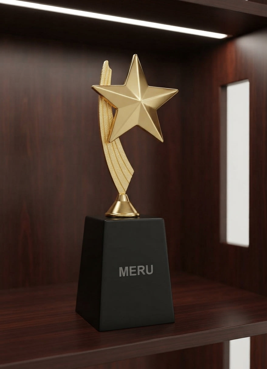 Gold Star Corporate Trophy Recognition Award 120 alternate view - Meru Trophy
